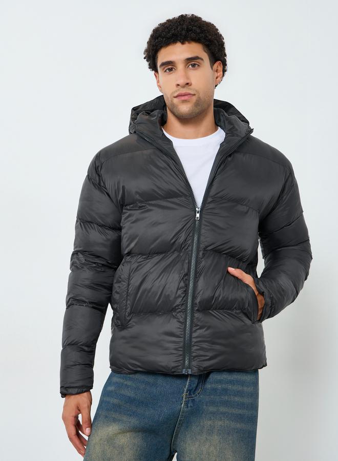 Styli Men Relaxed Fit Solid Puffer Jacket - Image 1